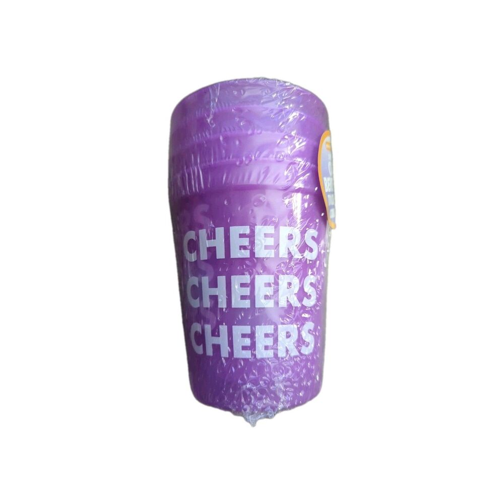 4 Color Changing Cheers Plastic Cups Purple Party Birthday Bridal Bachelorette